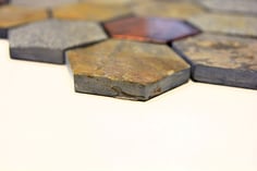 Mosaico Hexagon marmo vetro Ruggine