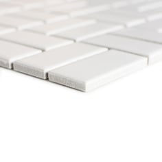 mosaico in ceramica colore bianco forma rettangolo opaco