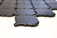 mosaico blu lucido decorativo in ceramica a forma originale