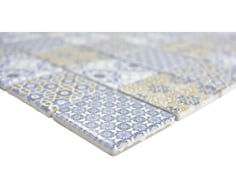 mosaico in ceramica effetto patchwork colore ocra