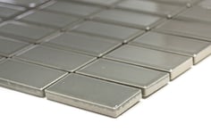 mosaico in ceramica a mattoncino colore grigio lucido