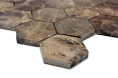 mosaico esagono in marmo Emperador