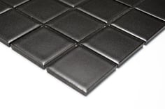 mosaico in ceramica colore nero forma quadrata 48mm opaco