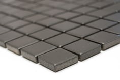 mosaico 23 mm in ceramica colore grigio opaco 