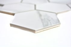 mosaico esagonale effetto bianco carrara