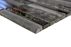 mosaico vetro Glitter Nero Brick