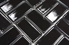 mosaico in ceramica colore nero forma rettangolo lucida