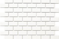 mosaico in ceramica colore bianco forma rettangolare opaco