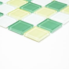 Mosaico CRYSTAL MIX VERDE BIANCO Vetro lucido