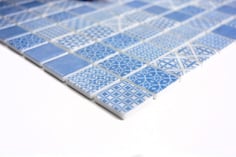 mosaico pasta vetro tessera 25mm azzurro