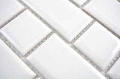 mosaico ceramica mattoncino bianco