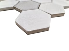 mosaico ceramica esagonale bianco