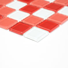 Mosaico CRYSTAL MIX ROSSO BIANCO Vetro lucido