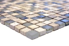 Mosaico Marmo Vetro 15mm Graffiti Mix Grigio Metal