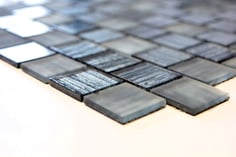 mosaico vetro tessera 30mm foglia argento 