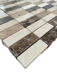 Mosaico marmo Botticino travertino Emperador