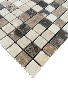 Mosaico marmo Botticino travertino Emperador