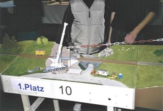 Eisenbahnmodul mit Kran