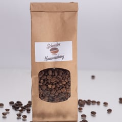 Kaffeesack mit Schneider Kaffee ganze Bohnen, Link zur Hausmischung
