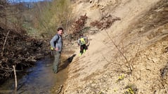 Verstopfung aufgrund eines Erdrutsches.