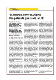 lmc france quotidien du medecin lmc cml cancer leucemie leukemia symptome maladie guerison