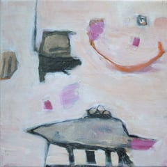 Spielwiese Mischtechnik auf Leinwand 20x20cm