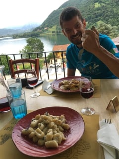 Abendessen im Campingrestaurant