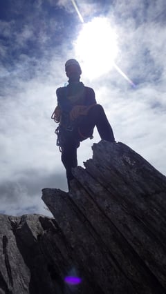 Gipfelstürmer Dominik.