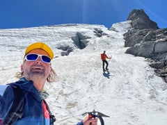 Abstieg auf der Nordseite zum Breithornpass.