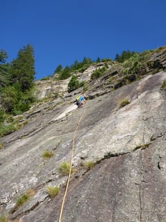 Sonne nach der zweiten Seillänge.