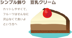 シンプル飾り　豆乳クリーム