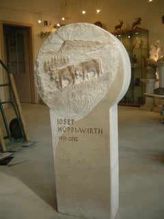Grabzeichen Grabstein Paul Widmer Bildhauer