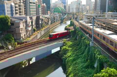 「JRとメトロと神田川」