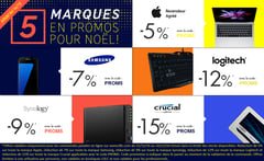 5 marques en promos, jusqu'au 16/12/2016 , code PROM5 !