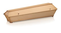 Sarg aus Multiplex Pappel  Farbe Eiche, patiniert, lackiert  Rondellenfüsse  Zierschrauben Nr. 2 AKU / Anteil Angehörige Fr. 330.-