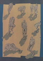 "Inseln", 1997, Linolschnitt, 140 x 100 cm