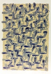 O.T. ("Yellow Field"), 1994, Linolschnitt auf Bütten, 106 x 78 cm