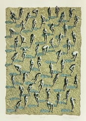 O.T. ("Green Field"), 1993, Linolschnitt auf Bütten, 80 x 60 cm
