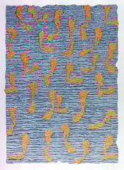 O.T. ("Water Field"), 1997, Linolschnitt auf Bütten, 106 x 78 cm