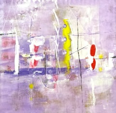 "Giallo verticale e forme", 2014  Tecnica mista, 94 x 95 cm