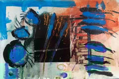 "Zeitreise #2", 2018, Mischtechnik auf Bütten, 38x57 cm