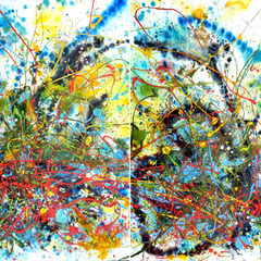 "THE LOVER'S TRANCE"  (diptych)  50X66 overall SOLD