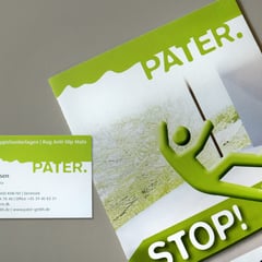 Pater: Logoentwicklung, Flyer, Messestand