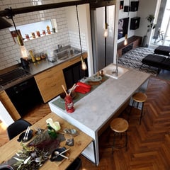 チーク ヘリンボーン セレクトグレード オイル塗装 施工事例 アンドウッド andwood