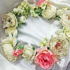 ￥15000　33x9x33　アートフラワー花冠（フラワーサークル）