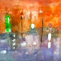 "Rosso di un viaggio", 2012  Tecnica mista, 90 x 81 cm