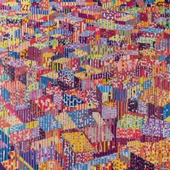 City 09 l 2017 l 120x120 cm l Papier auf Holz