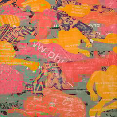 Crowd 08 l 2018 l 60x60 cm l Papier auf Holz