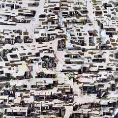 City 07 l 2015 l 120x120 cm l Papier auf Holz
