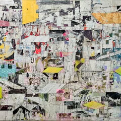 City 10 Teil 1 l 2018 l Papier auf Holz